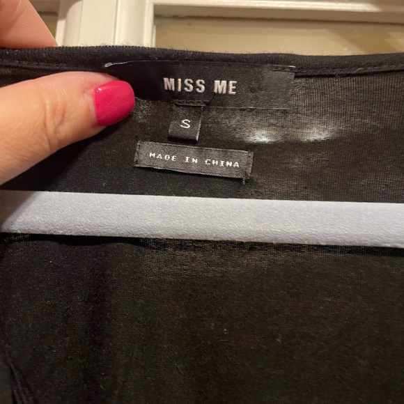 Miss Me Black Lace Detail Blouse - Picture 2 of 3